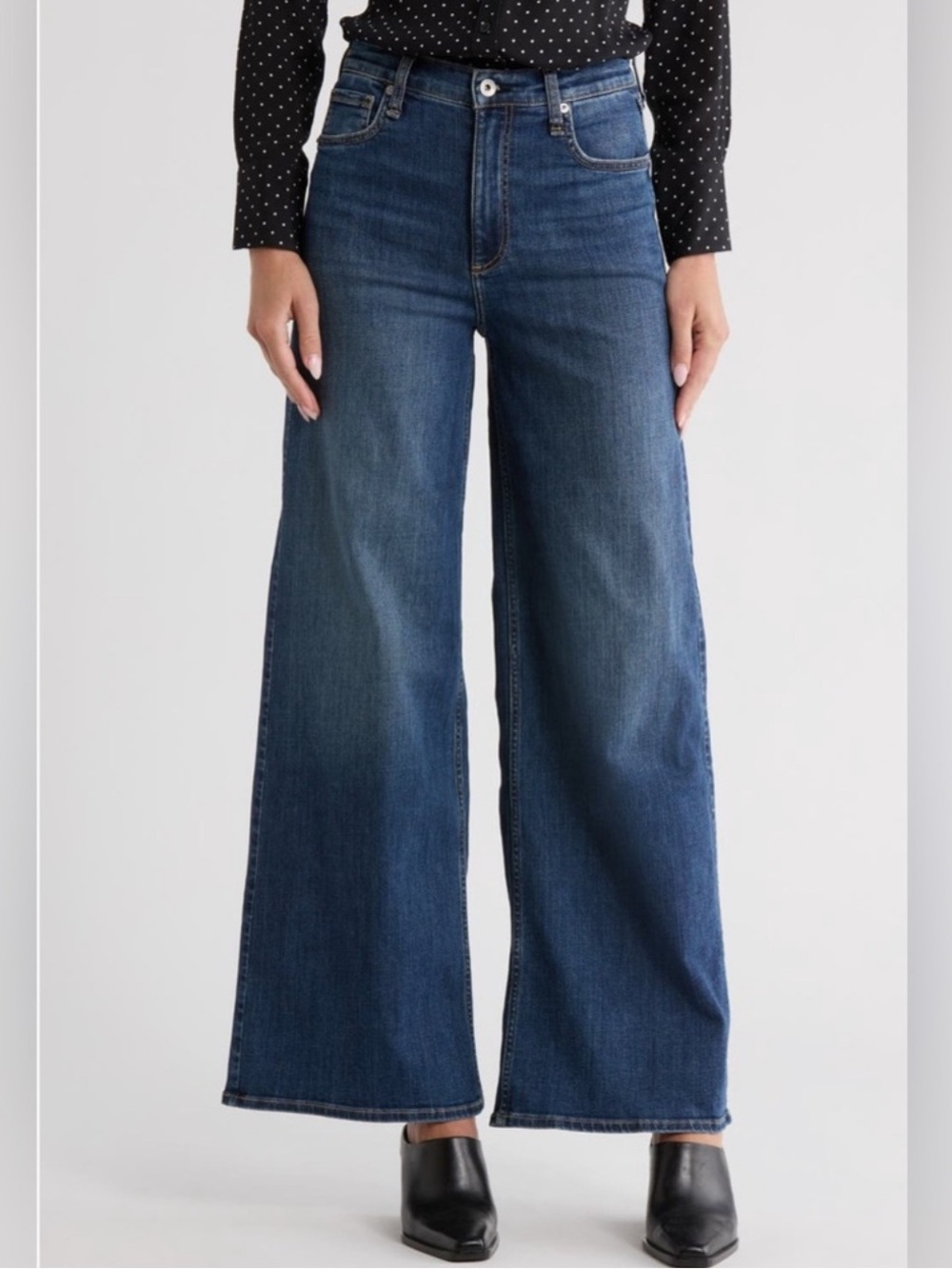 Rag & Bone Serena Crop Wide Leg Denim Jeans Size 28 Denim Blue Comfy Minimalist